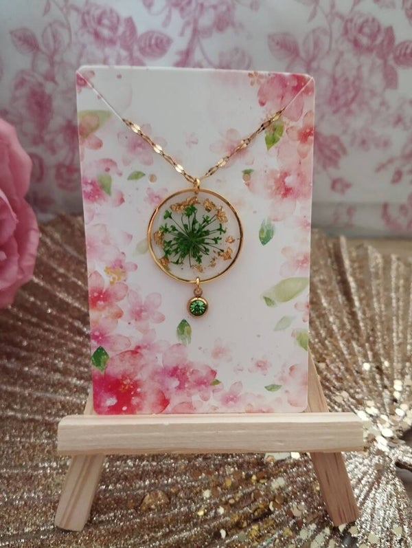 Collier  Vert étincelle or
