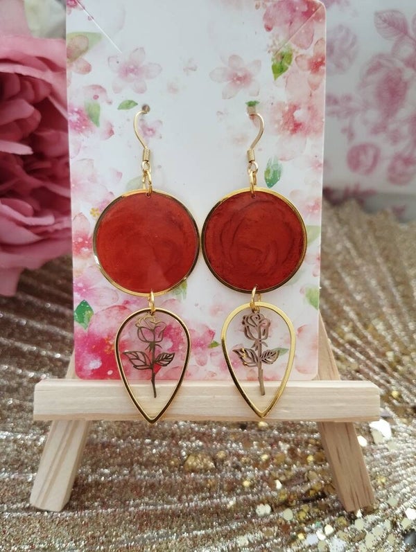 Boucles d'oreilles couleur bronze