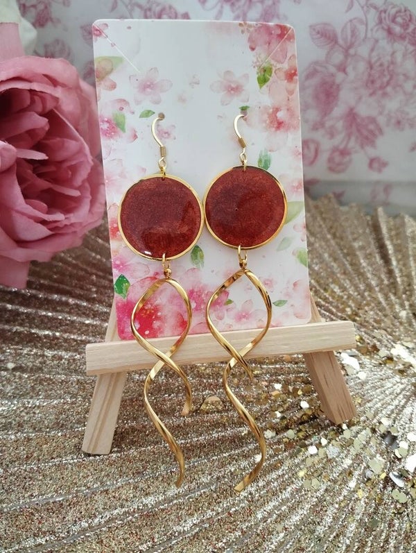 Boucles d'oreilles pantande rosace