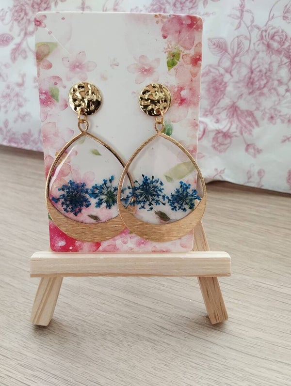 Boucles d'oreilles bleu intense