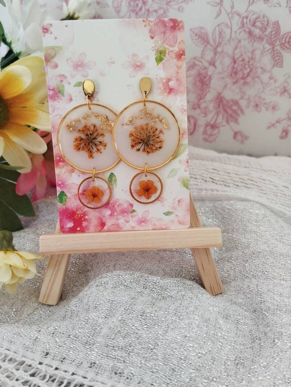 Boucles d'oreilles et son éclat d'orange