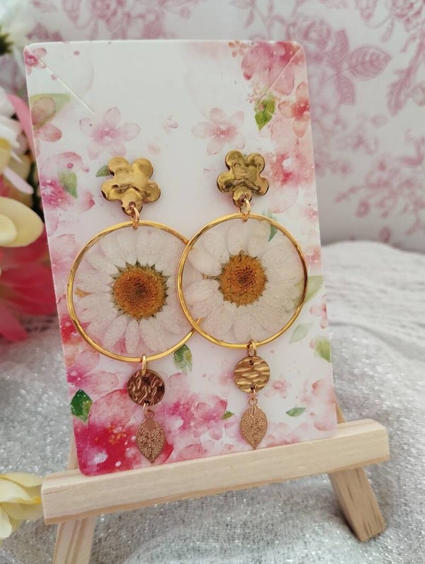 Boucles d'oreilles marguerite