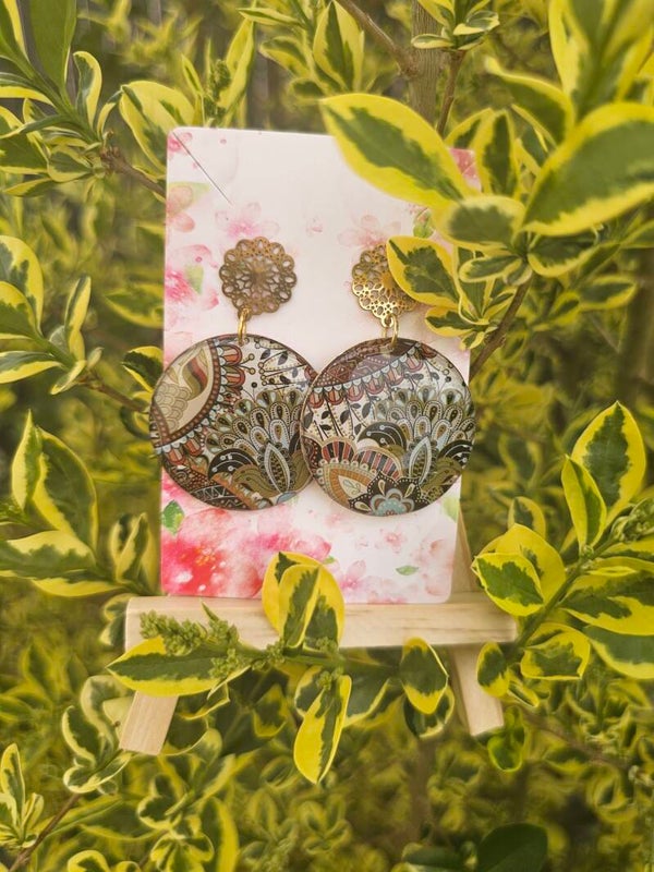 Boucles d'oreilles dorées mandala