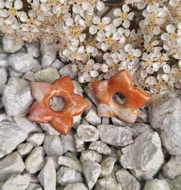 Pampille interchangeable fleur orange