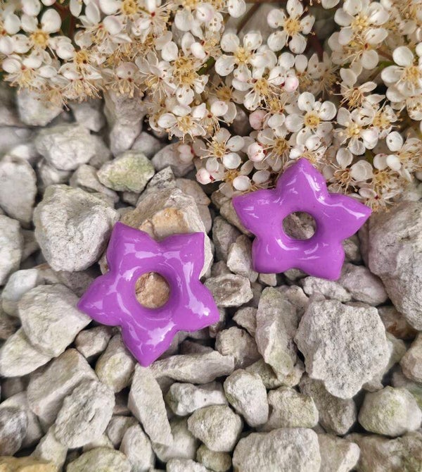 Pampille interchangeable fleur violette