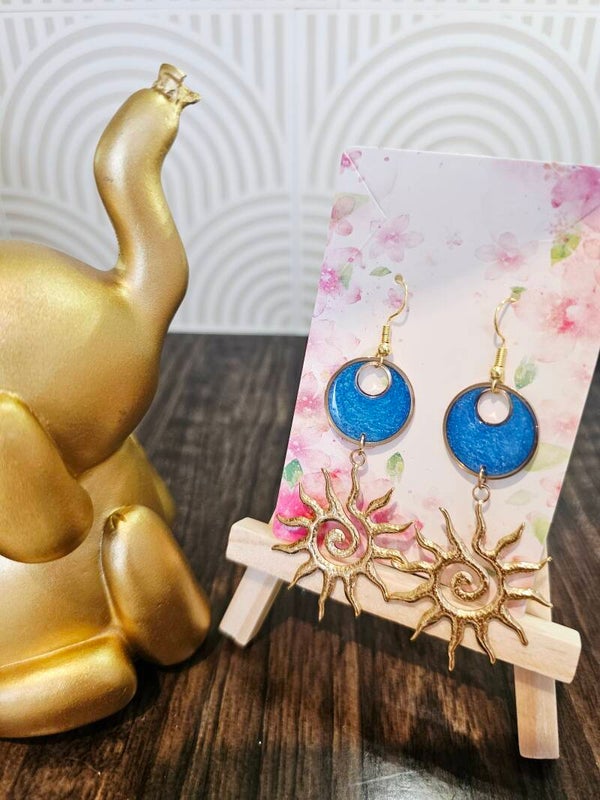 Boucles soleil bleuté