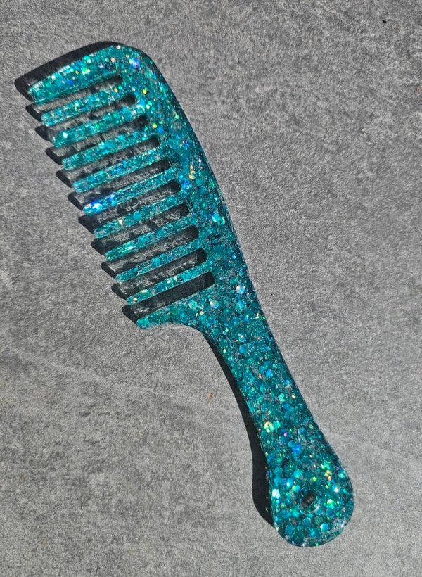 Peigne paillettes bleues