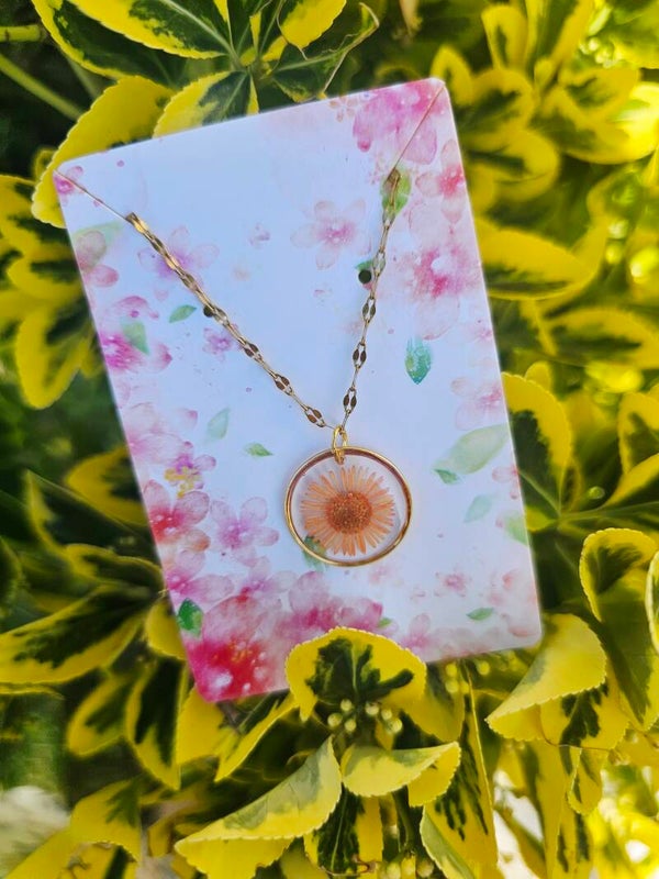 Collier fleur orange