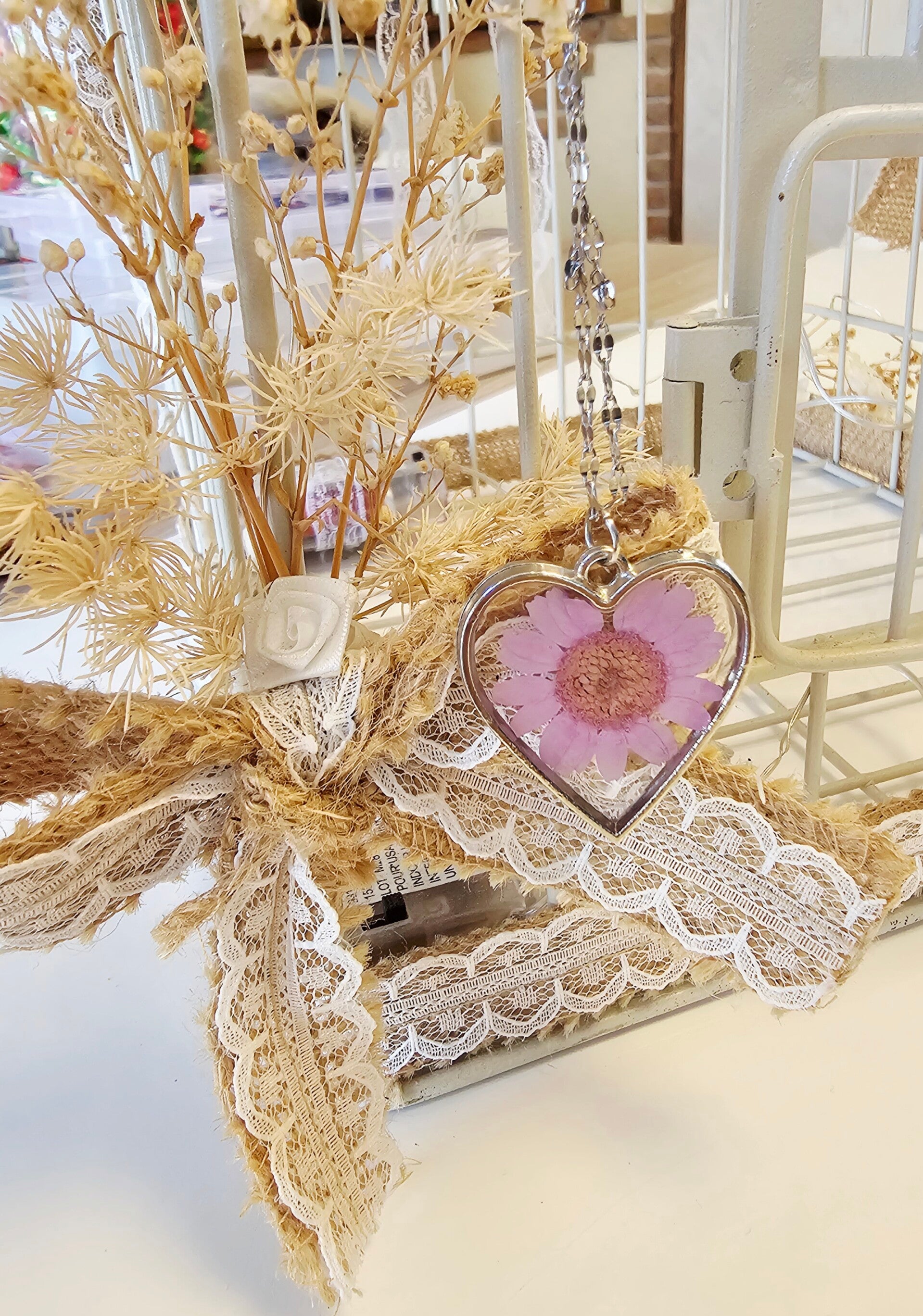Collier coeur marguerite