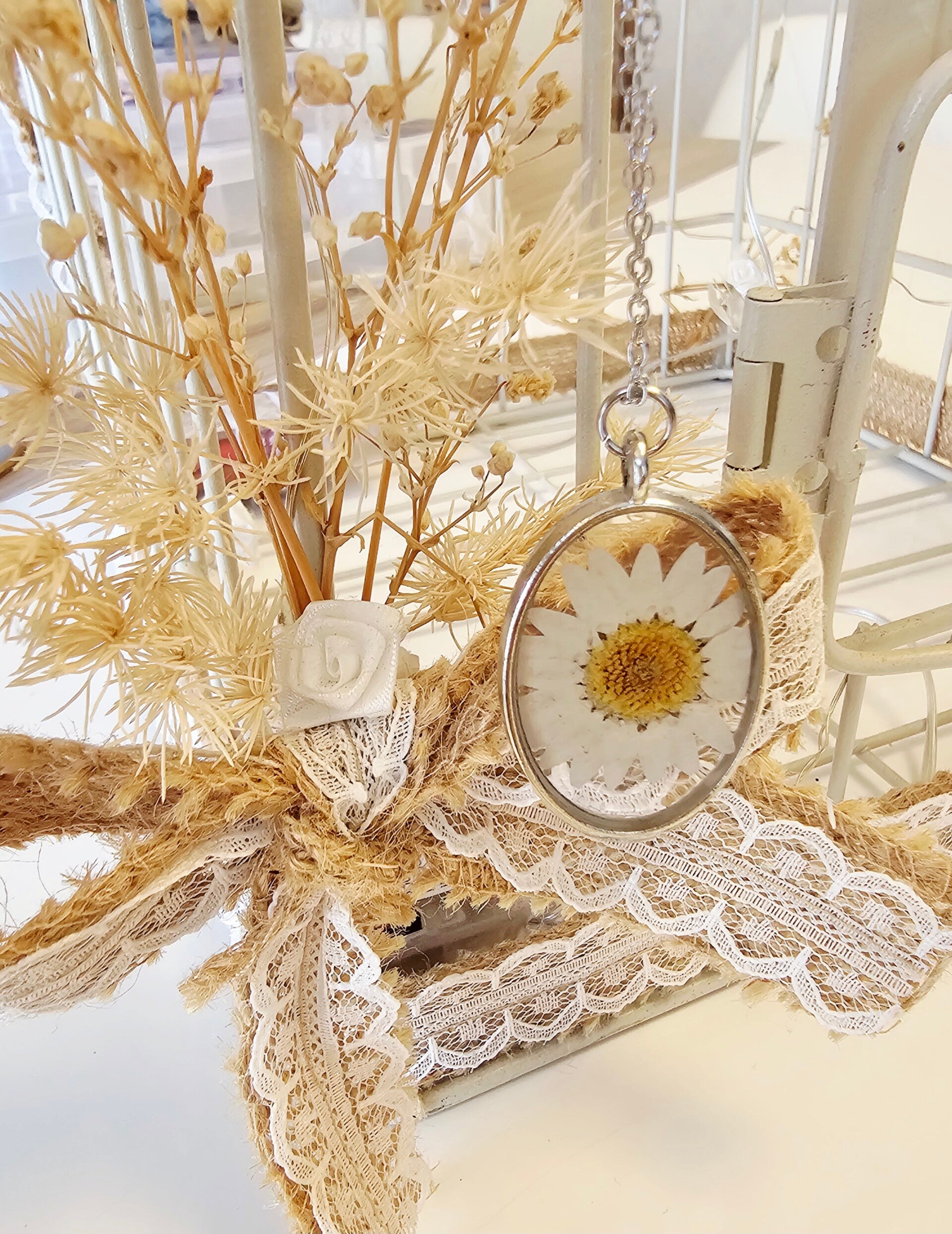 Collier argent marguerite
