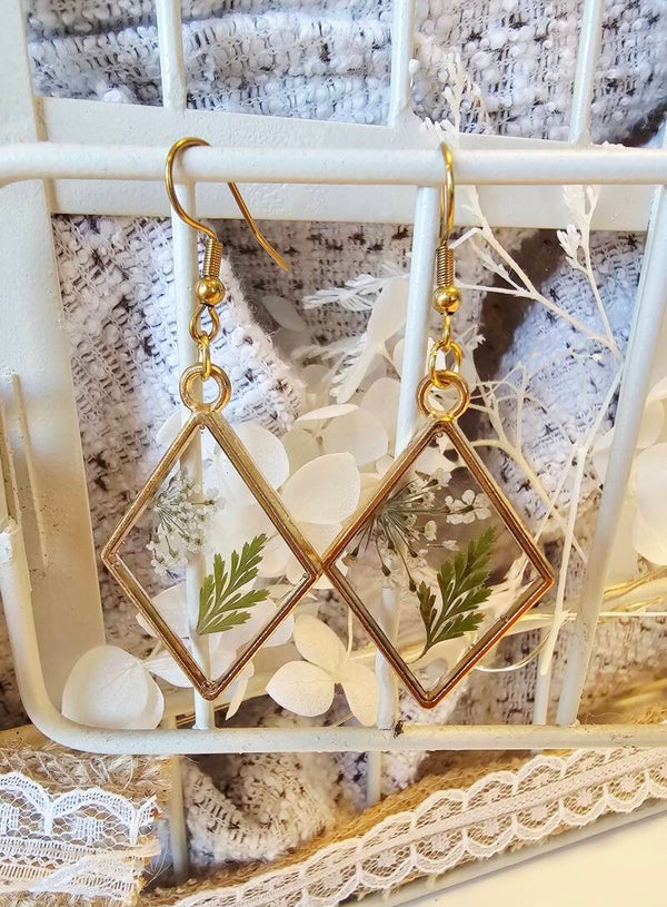 Boucles losange feuillage