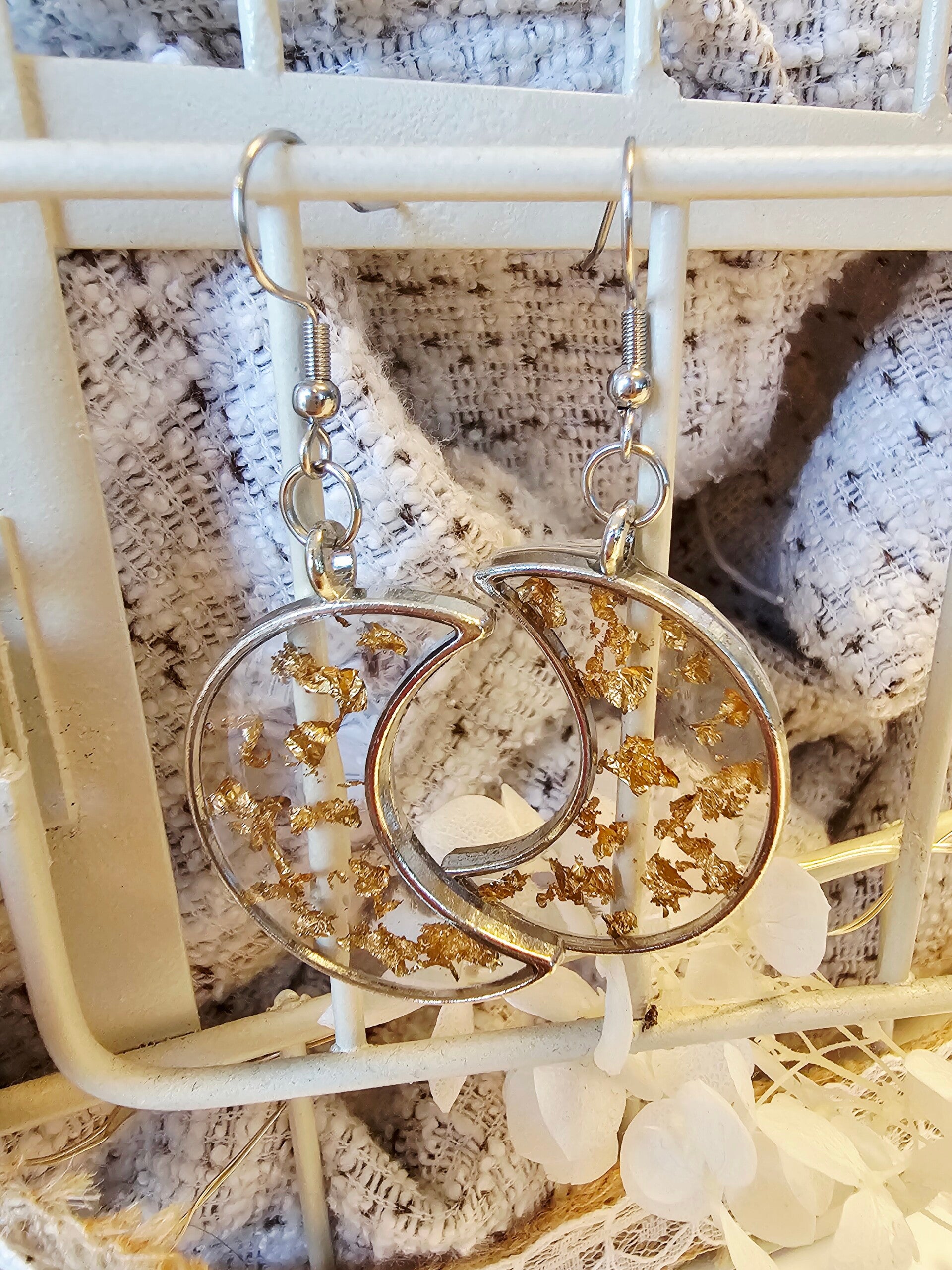 Boucles lunes dorées