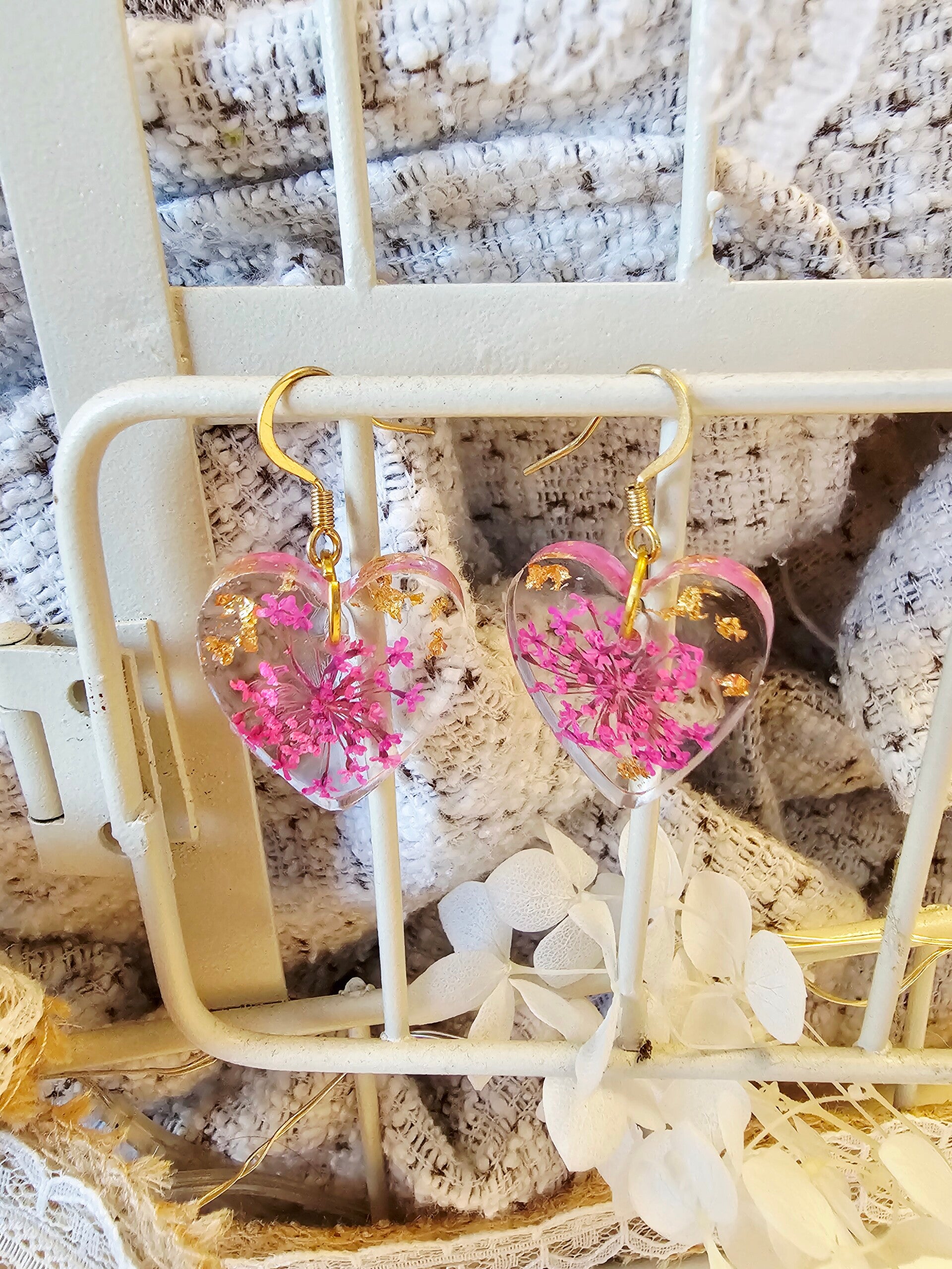 Boucles coeurs roses