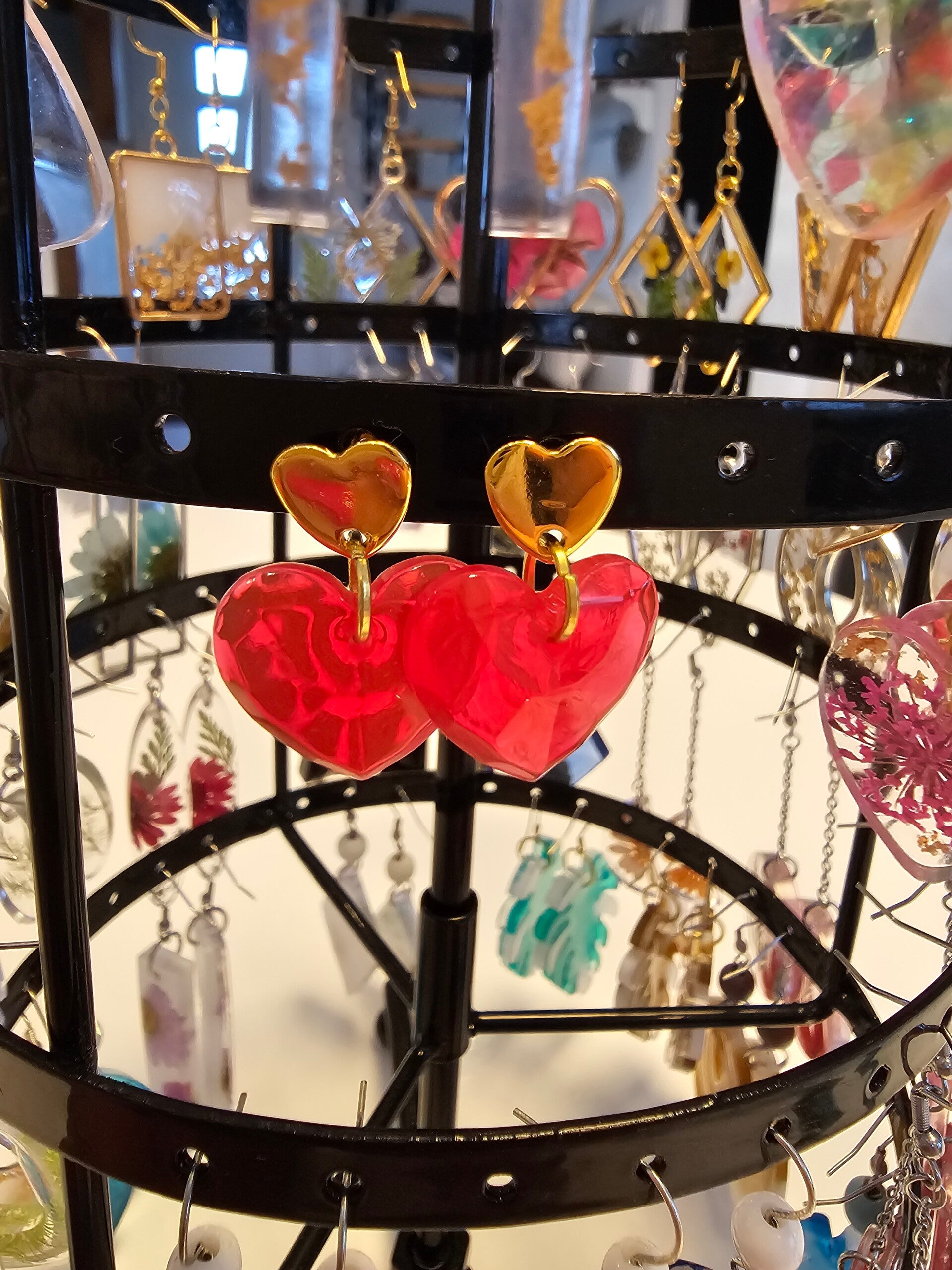 Boucles coeurs rouges
