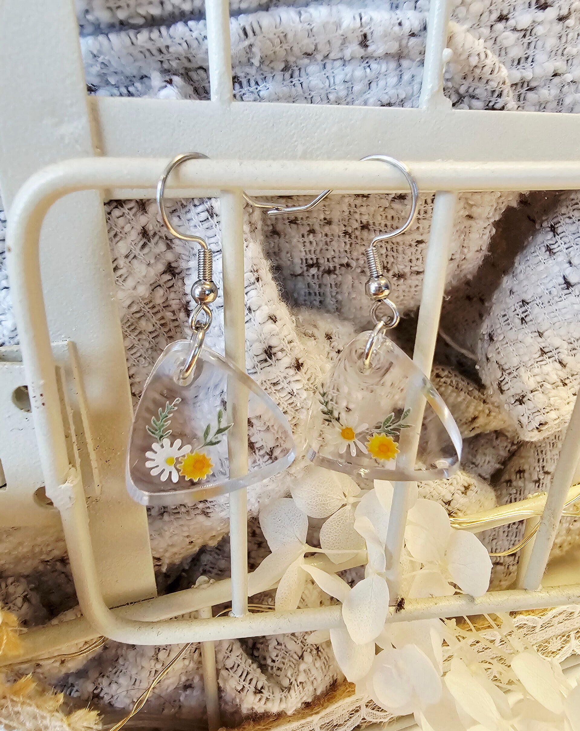 Boucles fleurs artificielles