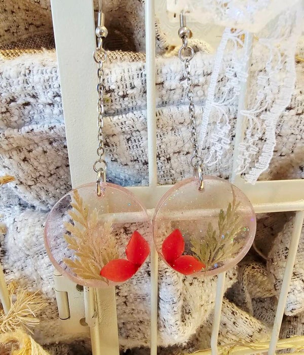 Boucles pendantes fleurs