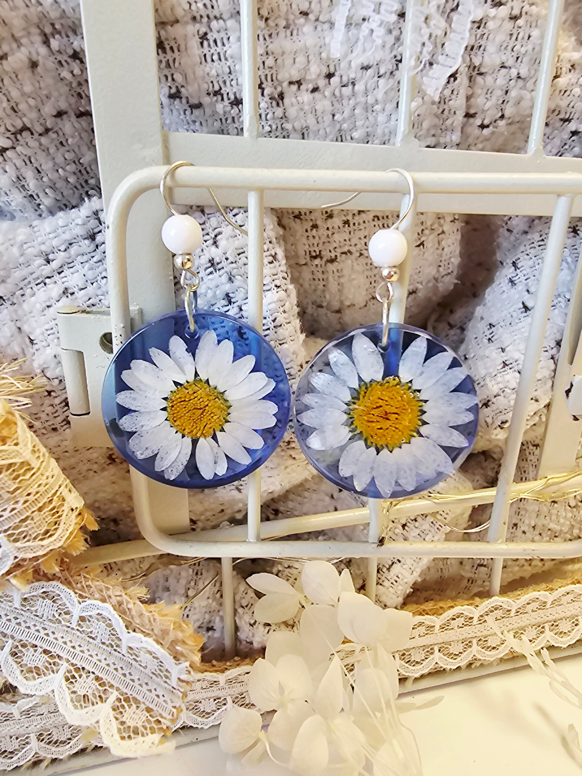 Boucles marguerites bleues