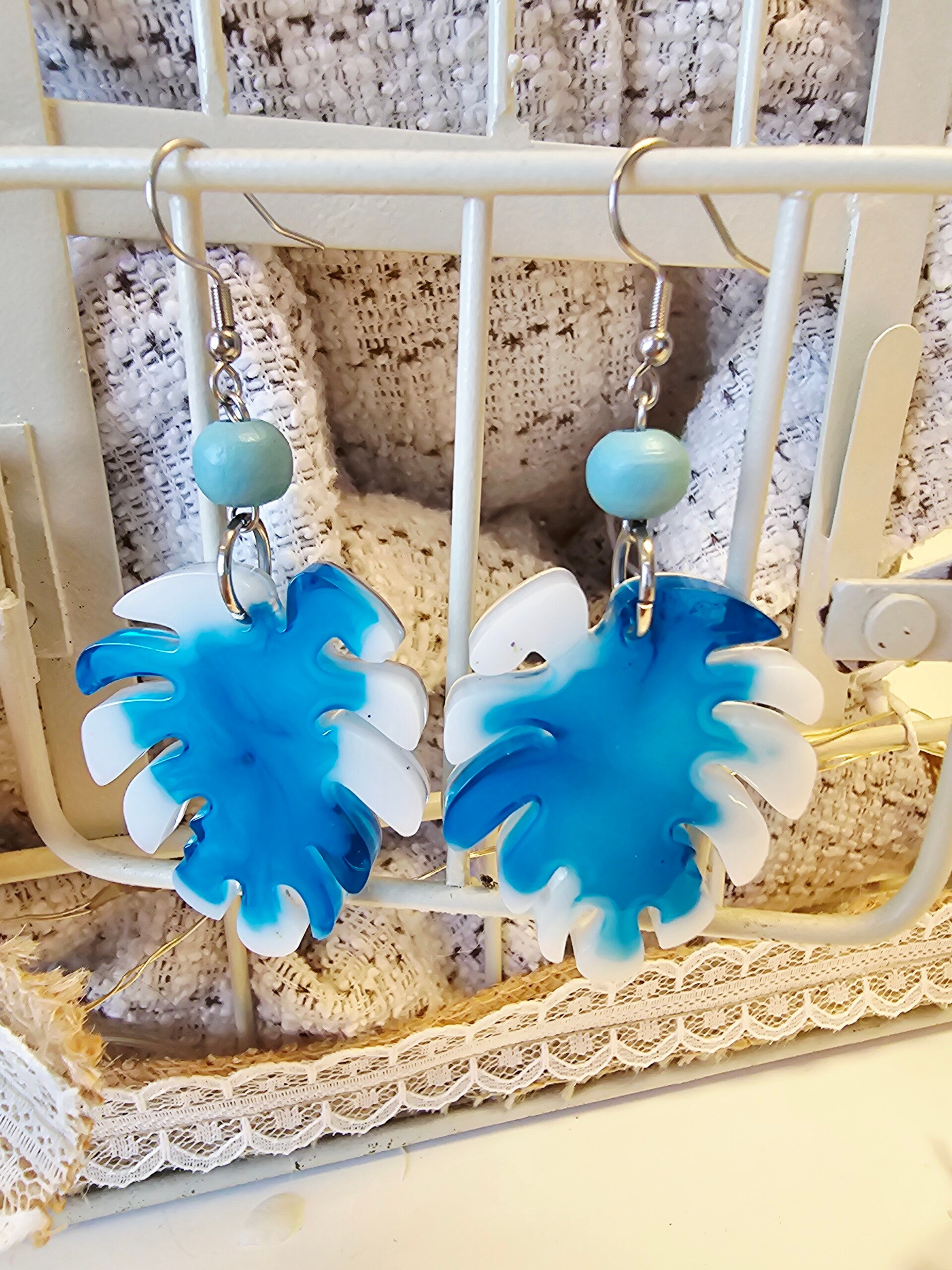 Boucles monsteras bleues