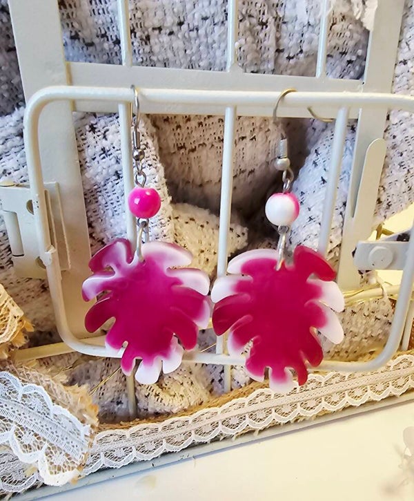 Boucles monsteras roses