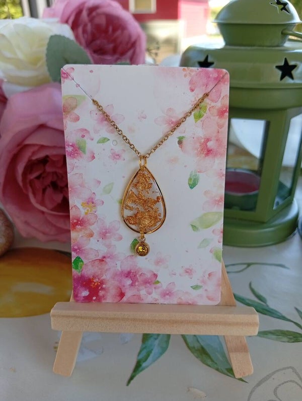 Collier or et son diamant jaune