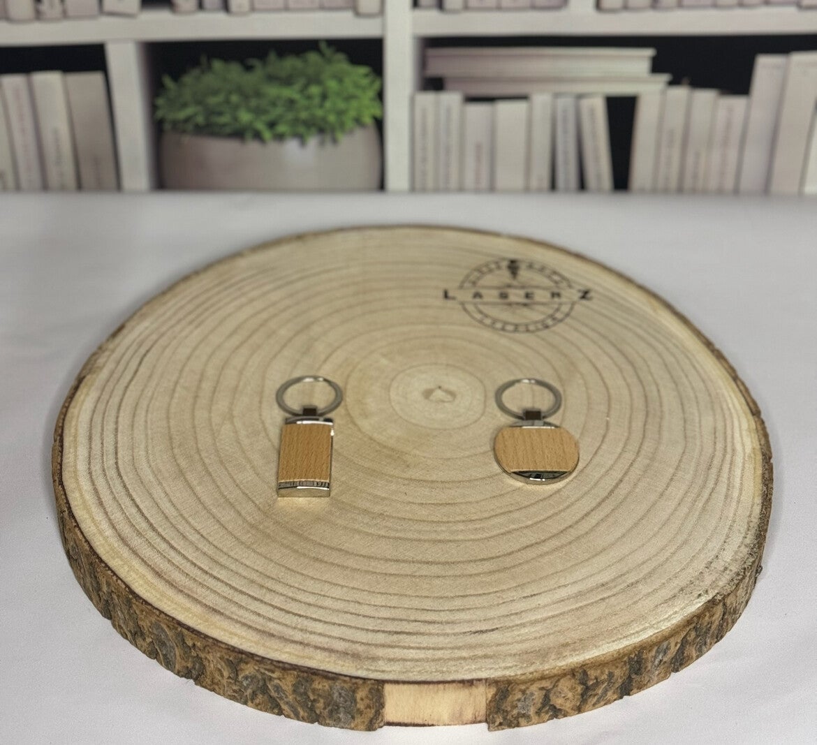 Sleutelhanger hout/metaal