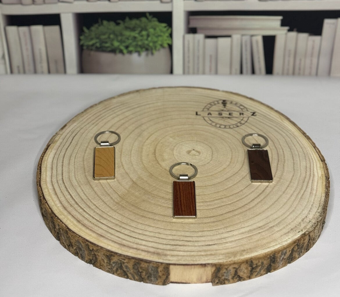 Sleutelhanger hout/metaal lux