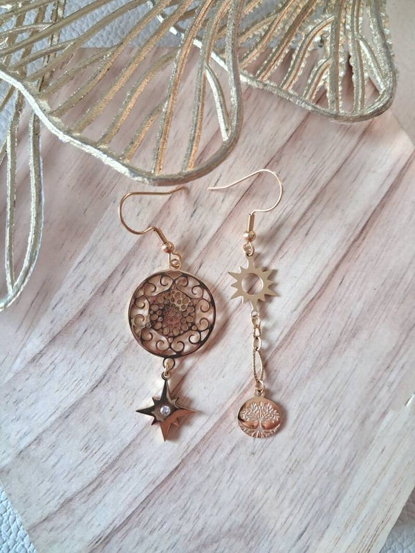 Boucles d’oreilles asymétriques - ACIER
