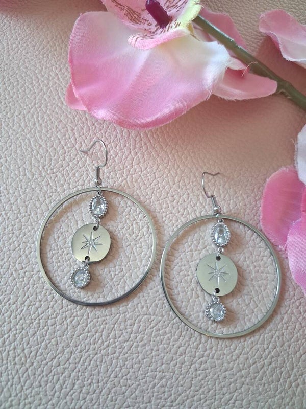 Boucles d’oreilles symétriques - ACIER