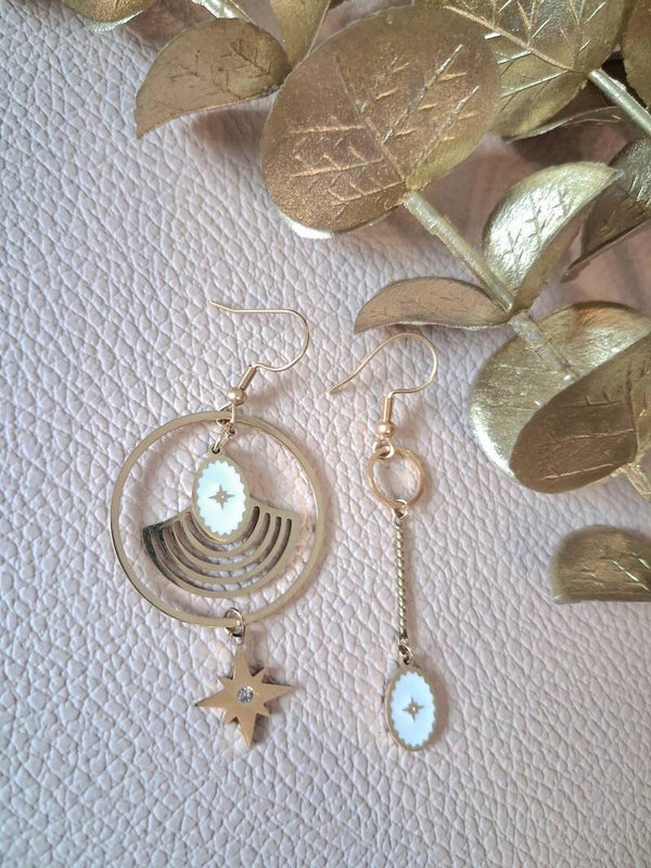 Boucles d’oreilles asymétriques ACIER