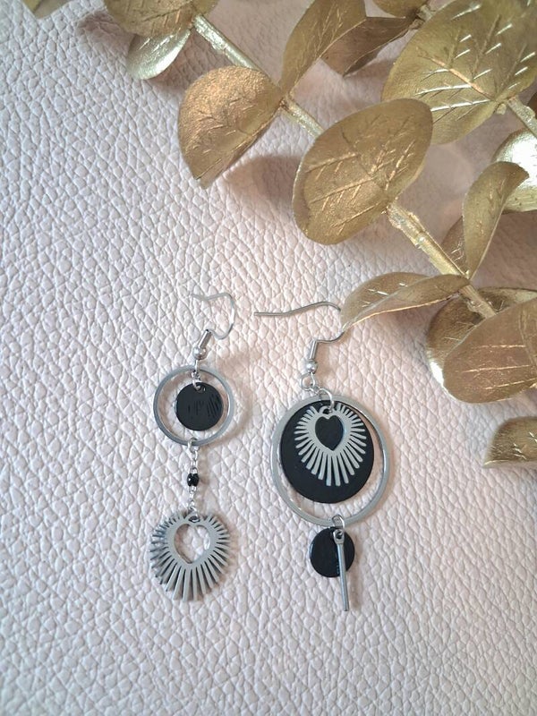 Boucles d’oreilles asymétriques ACIER