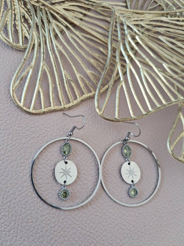 Boucles d’oreilles symétriques ACIER