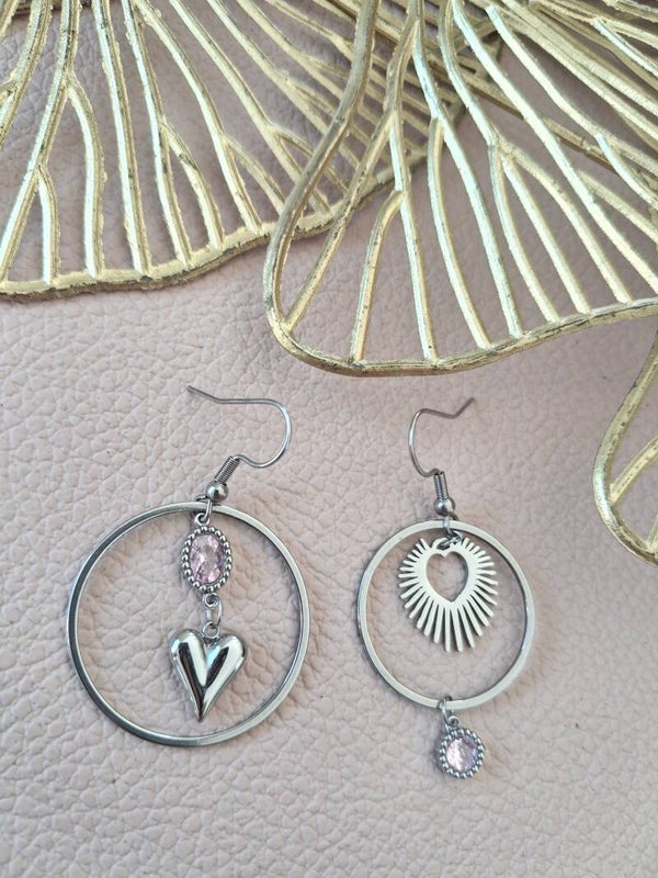 Boucles d’oreilles asymétriques ACIER