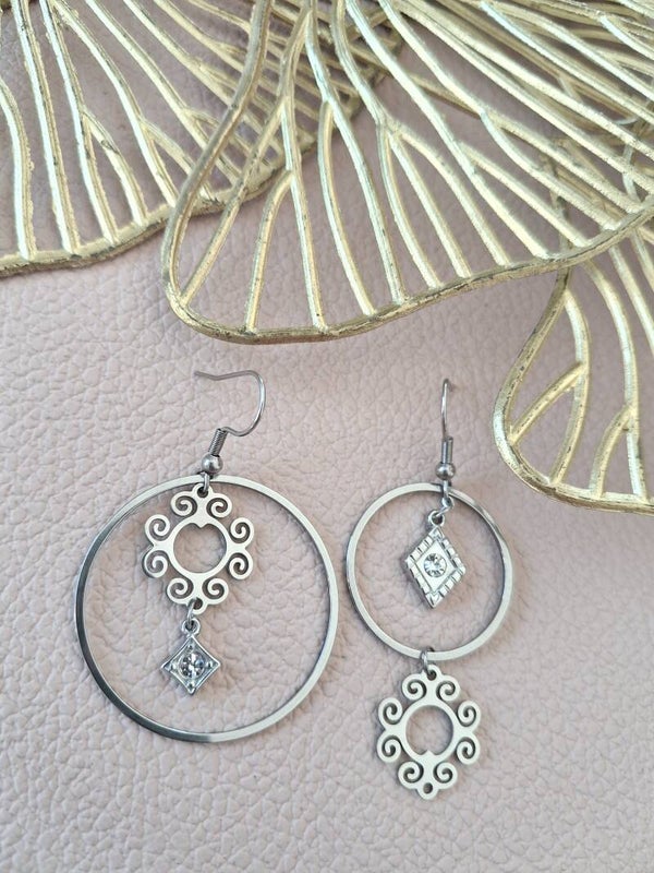 Boucles d’oreilles asymétriques ACIER