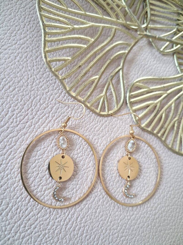 Boucles d’oreilles symétriques ACIER