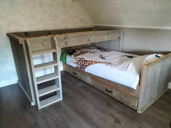 Halfhoogslaper Calais met bed eronder