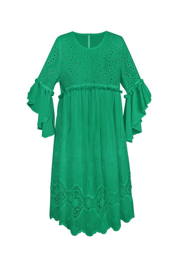 Jurk geborduurde details Groen