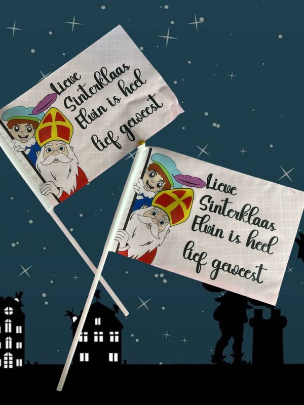Sinterklaas vlaggetje met eigen naam