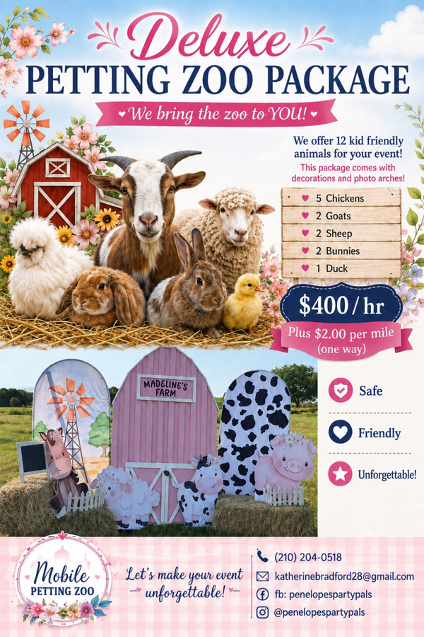 Deluxe petting zoo package