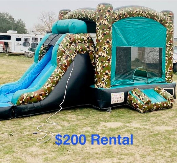 Camouflage Bounce house combo wet /dry Rental