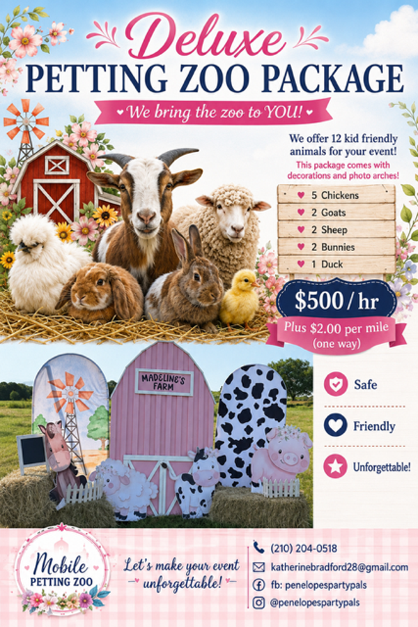 Deluxe petting zoo package