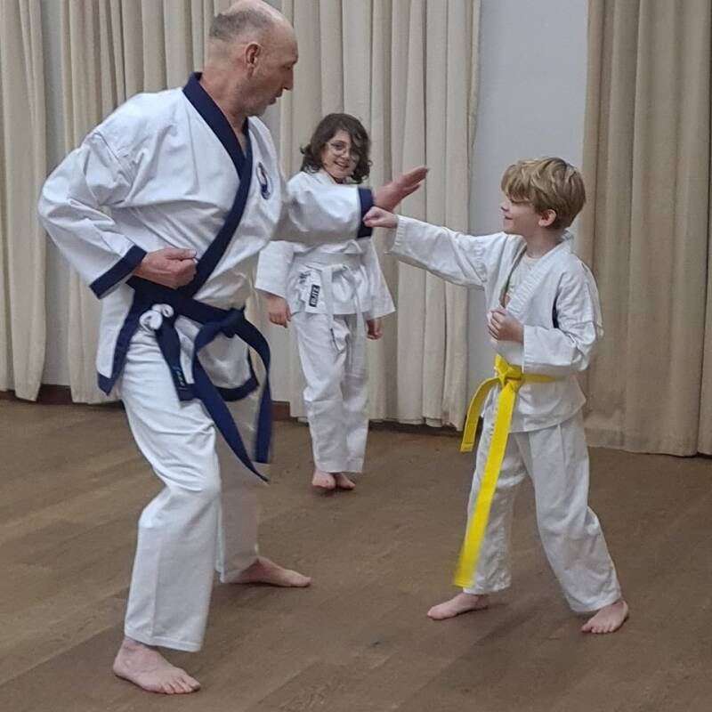 Children and Adults Training Martial Arts