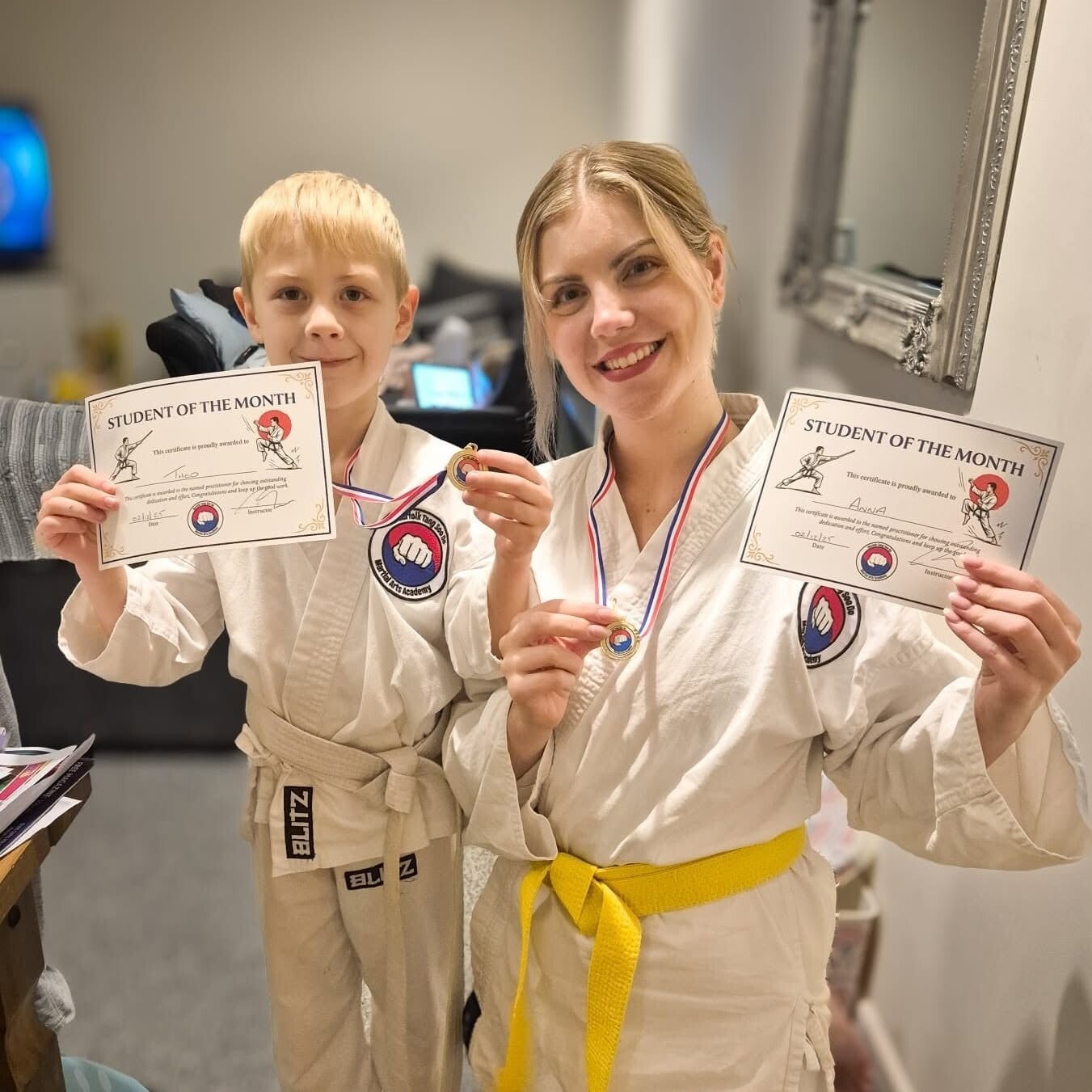 Children and Adults Training Martial Arts