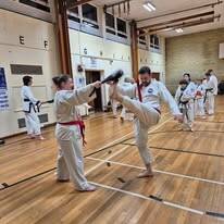 Children and Adults Training Martial Arts
