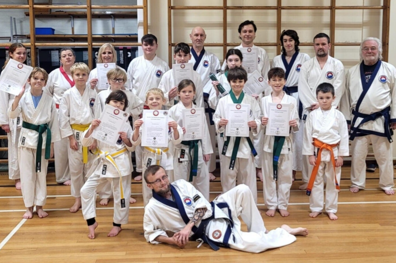 Children and Adults Training Martial Arts