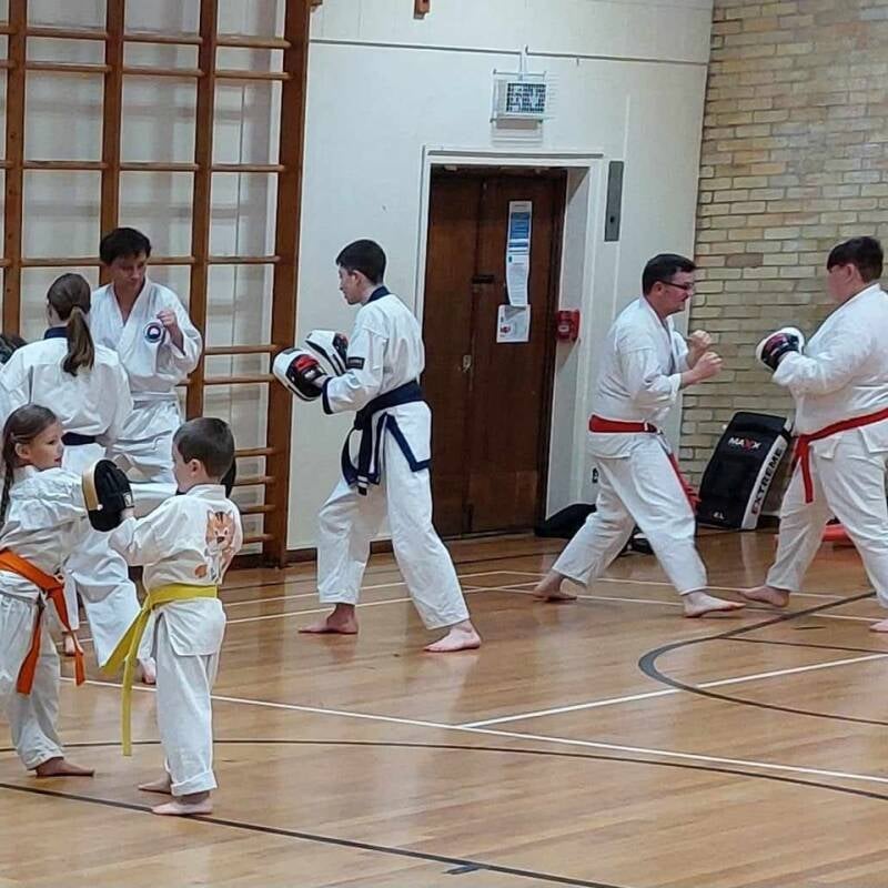 Children and Adults Training Martial Arts