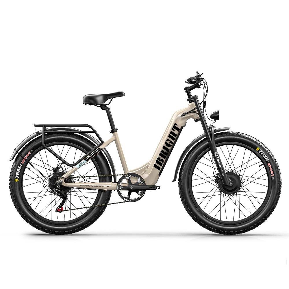 IBRIGHT S700 Electric Bike 2000W 48V17.5Ah 26" Fat Tire Pedelec, Front Fork, Rear Cargo Rack for City Commuter & Off-Road Rider