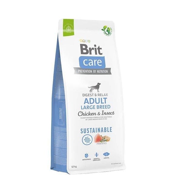 Brit Care Sustainable - ADULT Large Breed Kip & Insecten 12kg