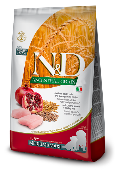 N&D Ancestral Grain Kip & Granaatappel PUPPY 12kg