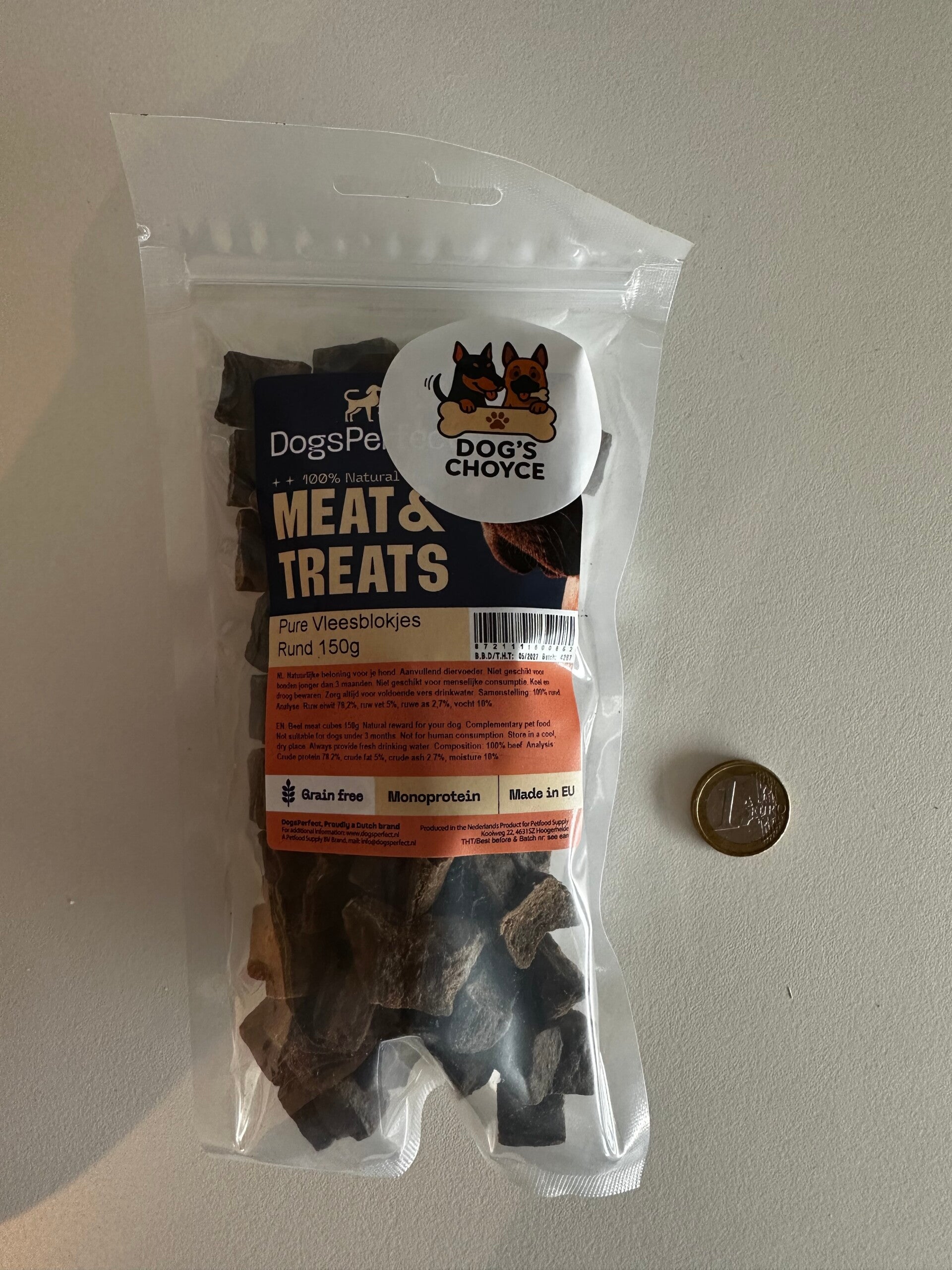 Pure Vleesblokjes Rund 150g