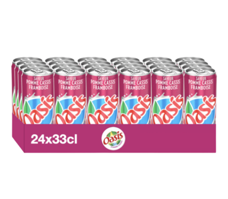 Oasis canettes 24x33 cl pomme cassis framboise